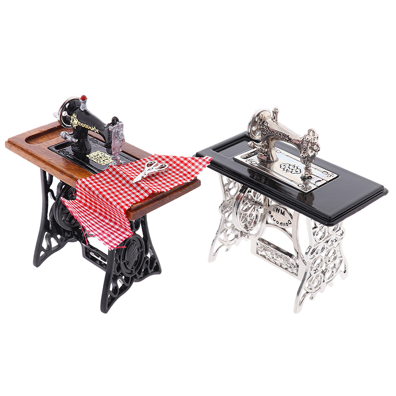 1:12 Dollhouse Decor Miniature - Textile Sewing Machines ulasan dan harga