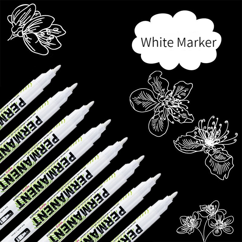 1/5/20Pcs White Marker Pen Wat - Fabric Marking Pen ulasan dan harga