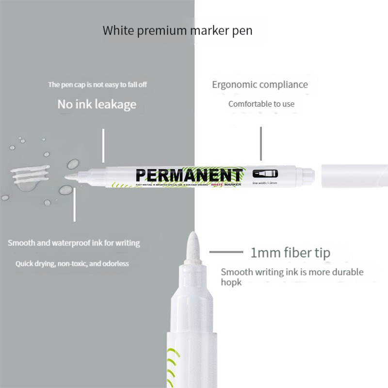 1/5/20Pcs White Marker Pen Wat - Fabric Marking Pen ulasan dan harga