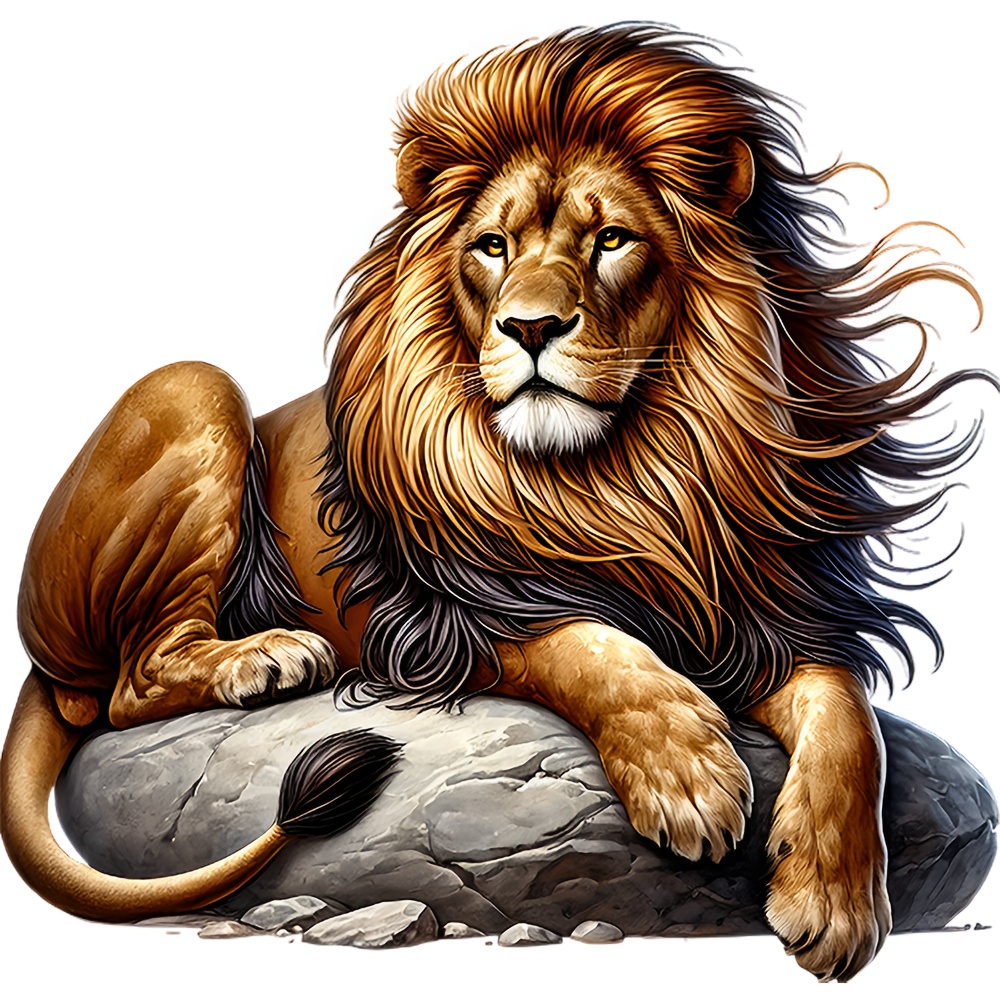 Casual Lion Motif Heat Transfe - Iron On Patch ulasan dan harga