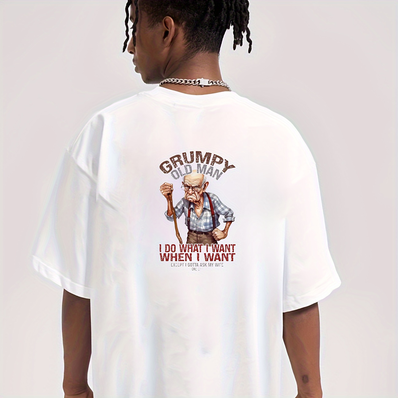 Funny Old Man Quotes Cartoon H - Iron On Patch ulasan dan harga