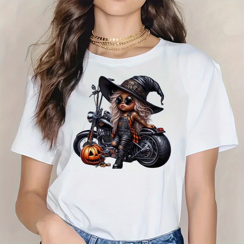 Witch on Motorcycle Halloween  - Iron On Patch ulasan dan harga
