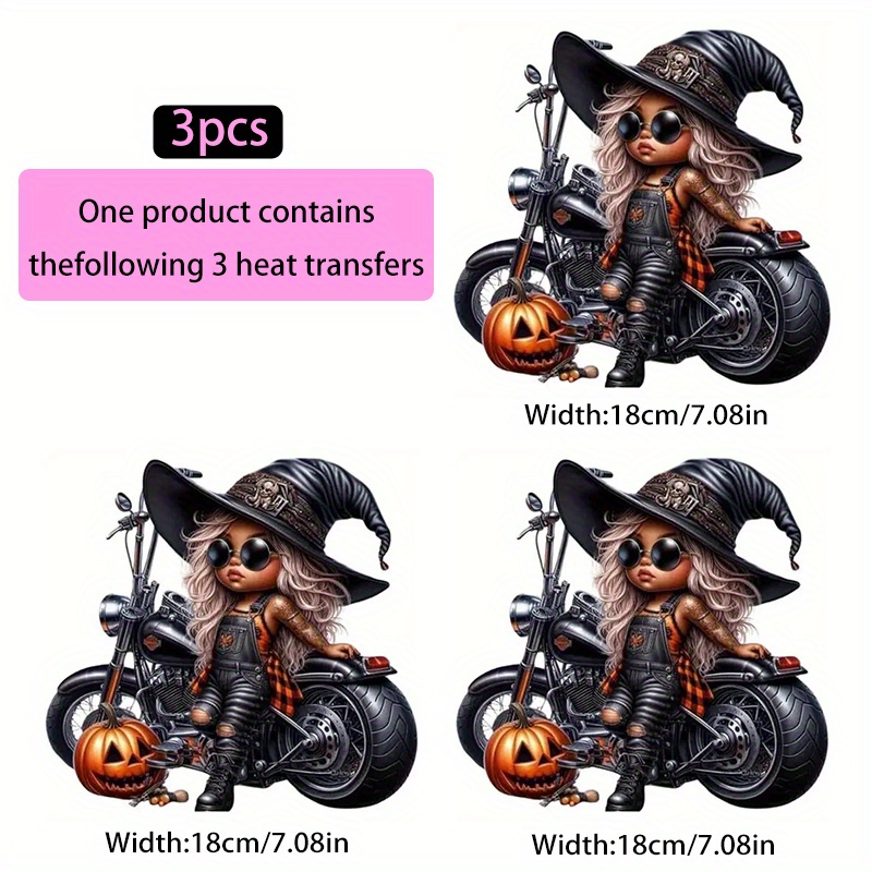 Witch on Motorcycle Halloween  - Iron On Patch ulasan dan harga