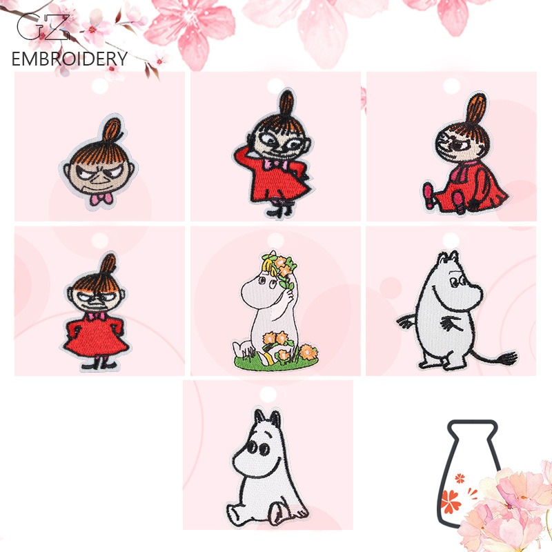 Moomin Cute Cartoon Embroidere - Iron On Patch ulasan dan harga