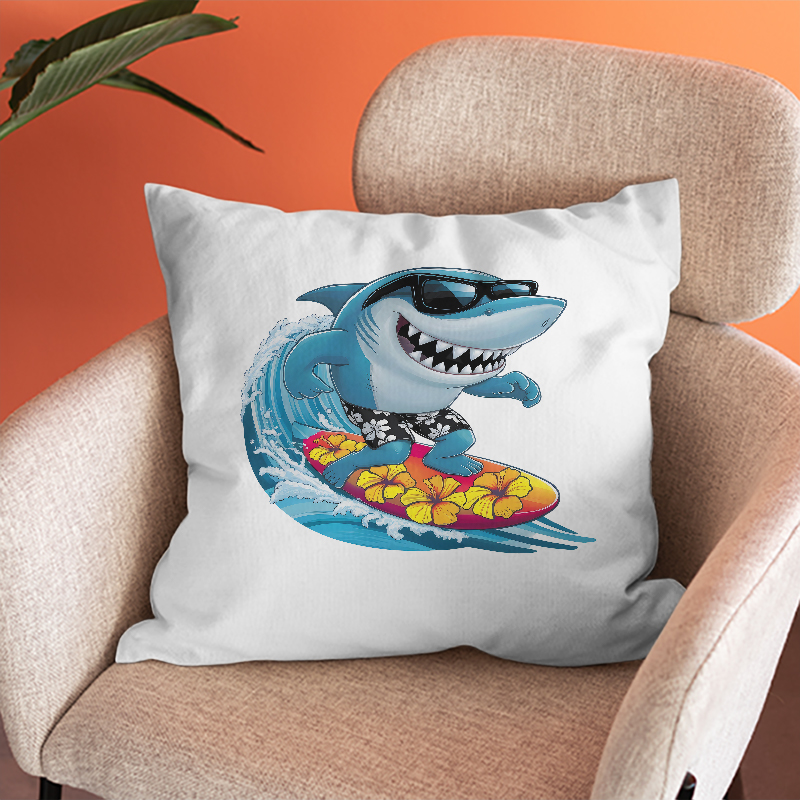 Interesting Sharks Surfing Iro - Iron On Patch ulasan dan harga