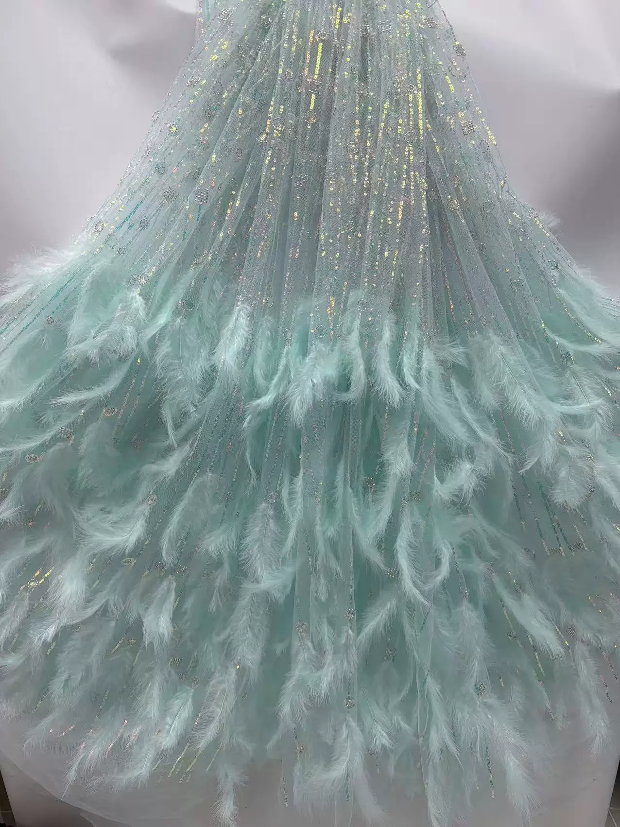 5yard Feather bead tube sequin - Sewing Embroidery Fabric ulasan dan harga