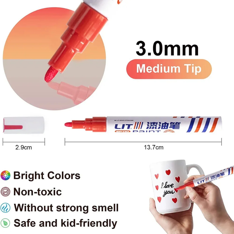 3mm Colorful 12 Colors Permane - Fabric Marking Pen ulasan dan harga
