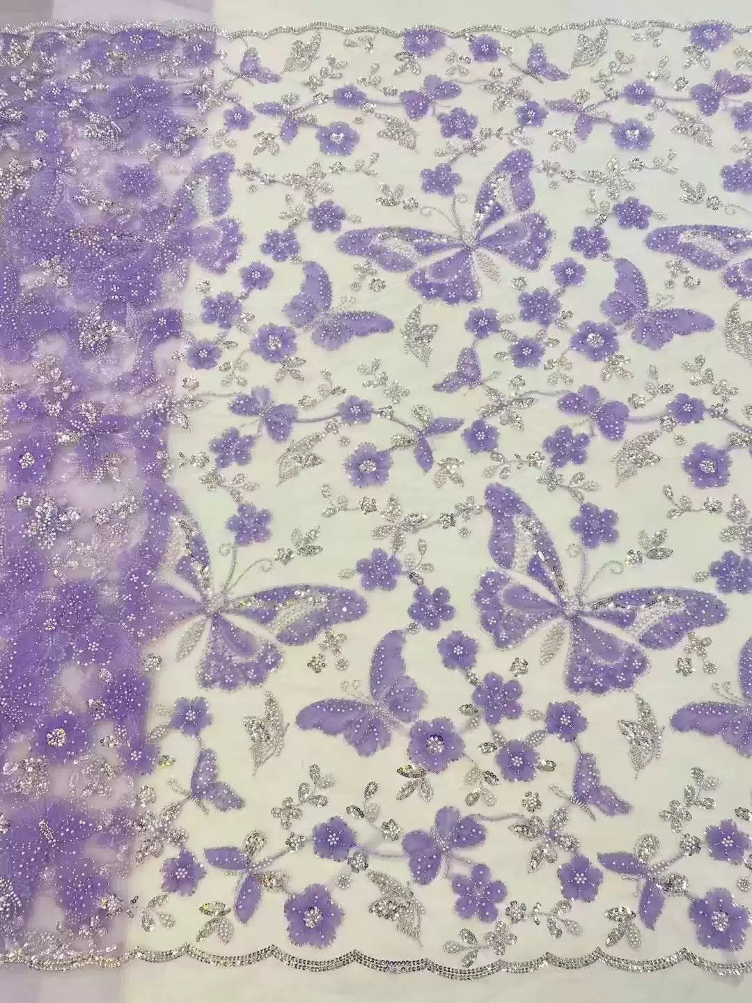 5yard Sequin butterfly embroid - Sewing Embroidery Fabric ulasan dan harga